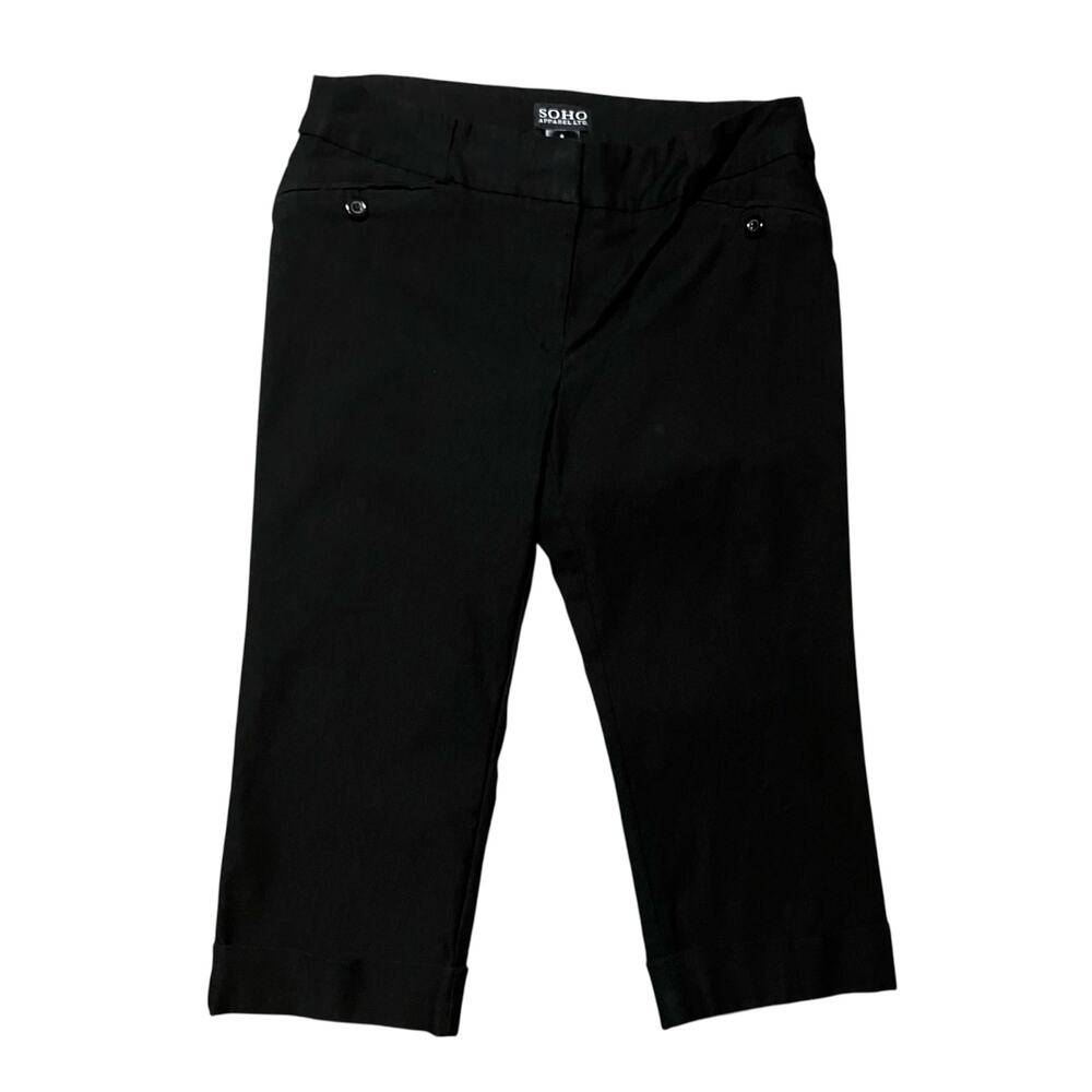 Vintage Y2K Soho Apparel Black Pedal Pusher Crop Pants Corpcore Size 8